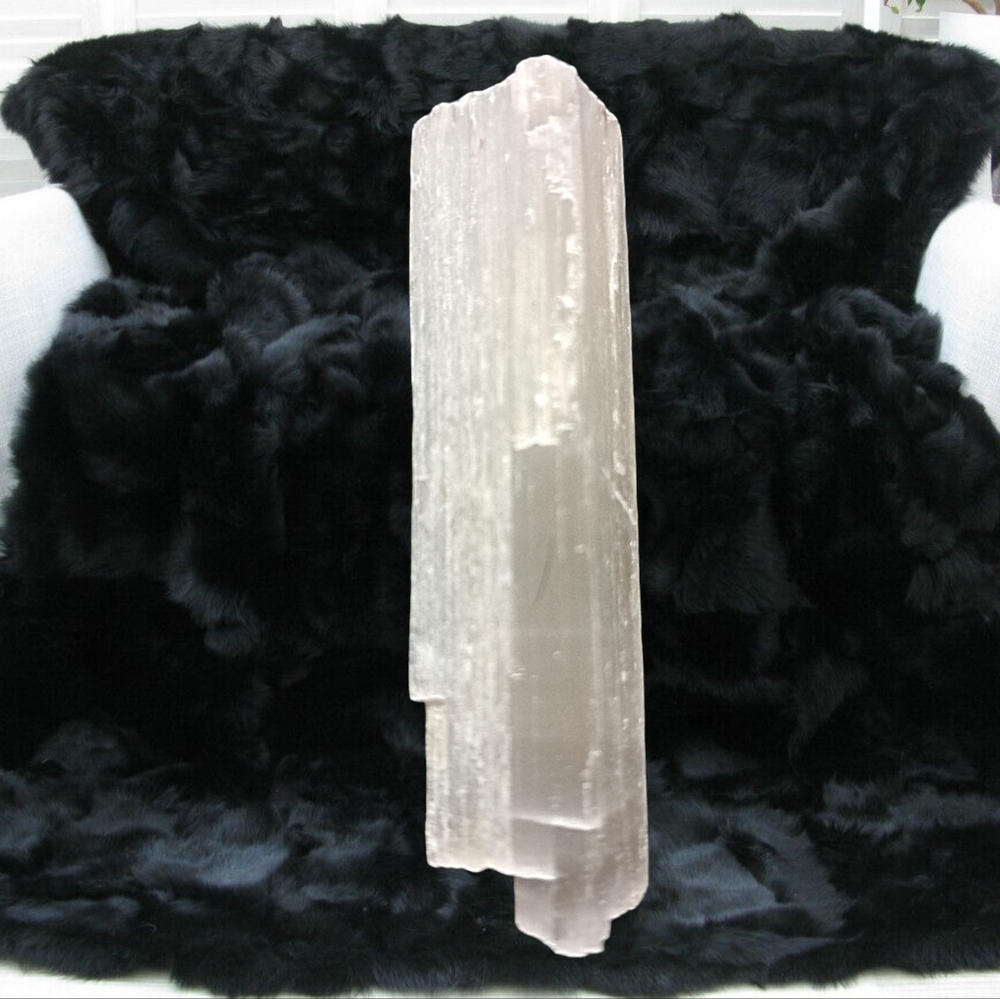 Natural Selenite Wand. Selenite Promotes Peace, Calm, Mental Cl